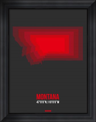 Framed Montana Radiant Map 6 Print