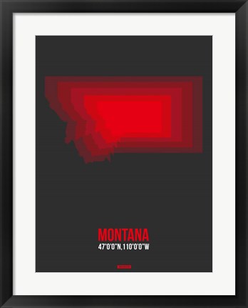 Framed Montana Radiant Map 6 Print