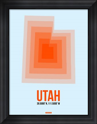 Framed Utah Radiant Map 2 Print