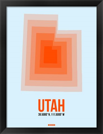 Framed Utah Radiant Map 2 Print