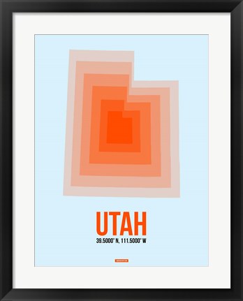 Framed Utah Radiant Map 2 Print