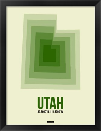 Framed Utah Radiant Map 4 Print