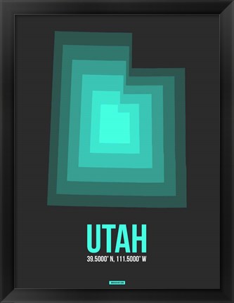 Framed Utah Radiant Map 5 Print