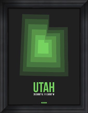 Framed Utah Radiant Map 7 Print
