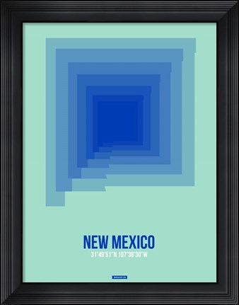 Framed New Mexico Radiant Map 1 Print