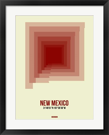 Framed New Mexico Radiant Map 2 Print