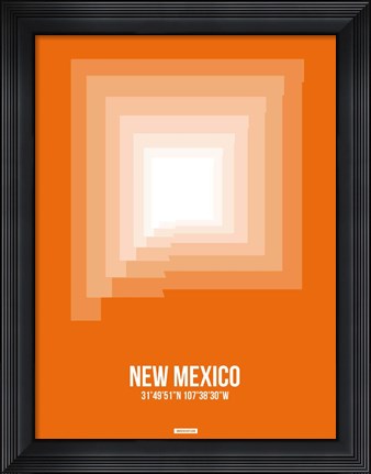 Framed New Mexico Radiant Map 3 Print