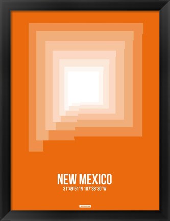 Framed New Mexico Radiant Map 3 Print