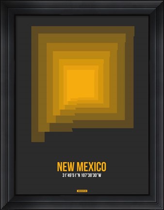 Framed New Mexico Radiant Map 4 Print