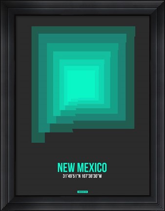 Framed New Mexico Radiant Map 5 Print