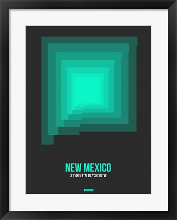 Framed New Mexico Radiant Map 5 Print