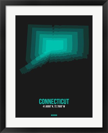 Framed Connecticut Radiant Map 5 Print