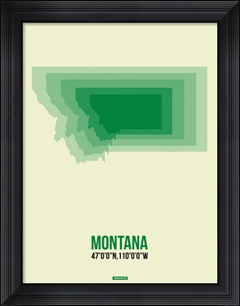 Framed Montana Radiant Map 7 Print