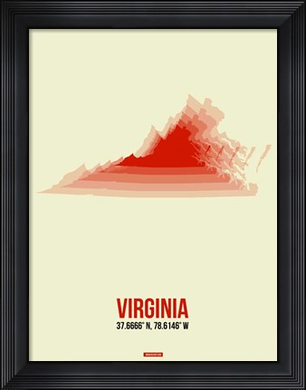 Framed Virginia Radiant Map 1 Print