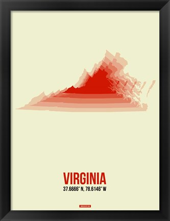 Framed Virginia Radiant Map 1 Print