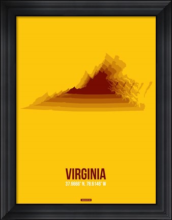 Framed Virginia Radiant Map 2 Print