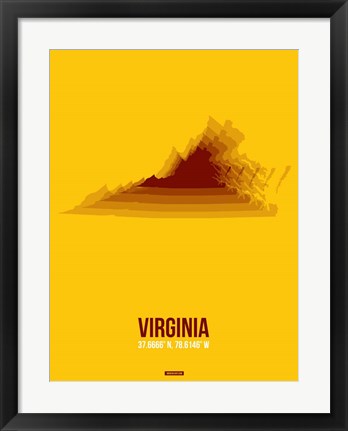 Framed Virginia Radiant Map 2 Print