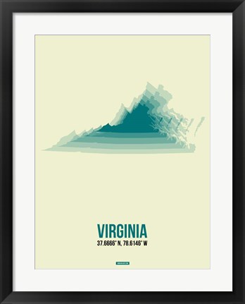 Framed Virginia Radiant Map 3 Print