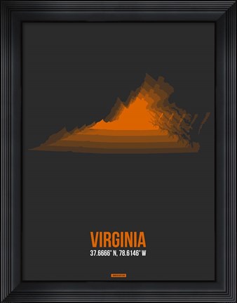 Framed Virginia Radiant Map 4 Print