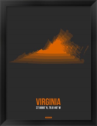 Framed Virginia Radiant Map 4 Print