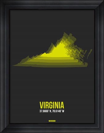 Framed Virginia Radiant Map 5 Print