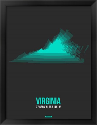 Framed Virginia Radiant Map 6 Print