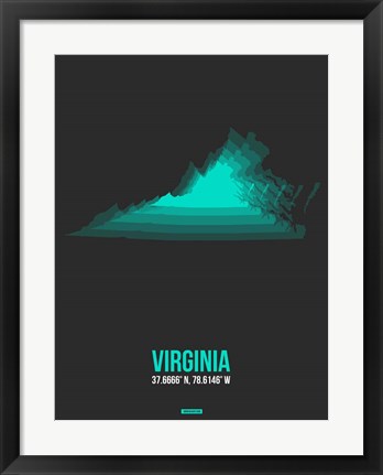 Framed Virginia Radiant Map 6 Print