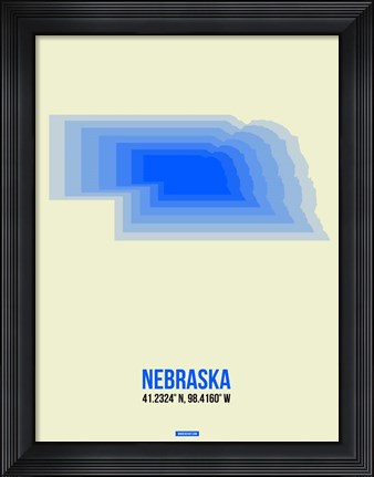 Framed Nebraska Radiant Map 1 Print