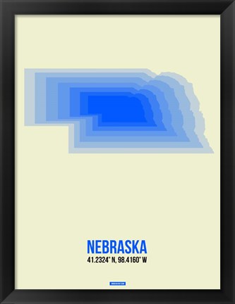 Framed Nebraska Radiant Map 1 Print