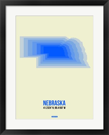 Framed Nebraska Radiant Map 1 Print