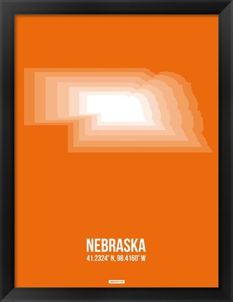 Framed Nebraska Radiant Map 2 Print