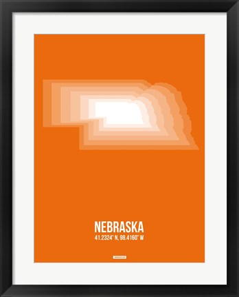 Framed Nebraska Radiant Map 2 Print