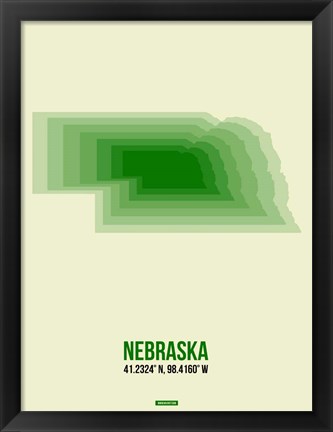 Framed Nebraska Radiant Map 3 Print