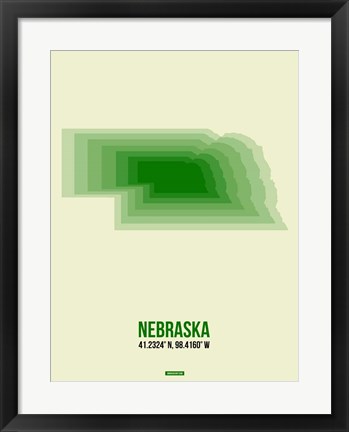 Framed Nebraska Radiant Map 3 Print