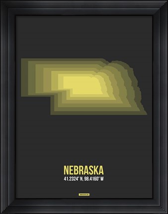 Framed Nebraska Radiant Map 5 Print