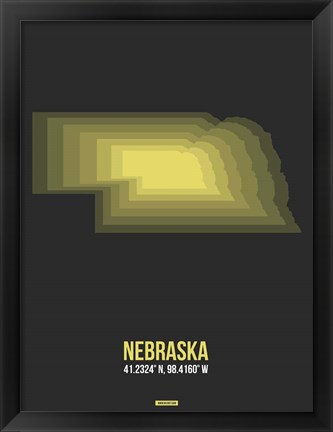 Framed Nebraska Radiant Map 5 Print