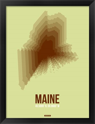 Framed Maine Radiant Map 2 Print