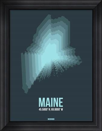 Framed Maine Radiant Map 4 Print