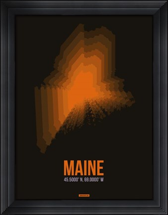 Framed Maine Radiant Map 5 Print