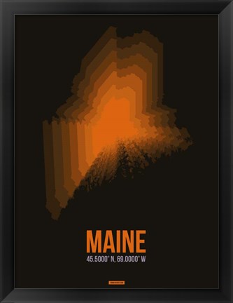 Framed Maine Radiant Map 5 Print