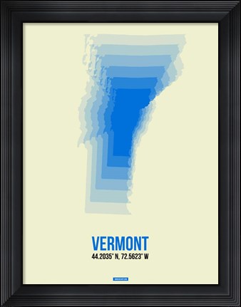 Framed Vermont Radiant Map 1 Print