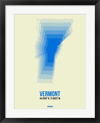 Framed Vermont Radiant Map 1 Print