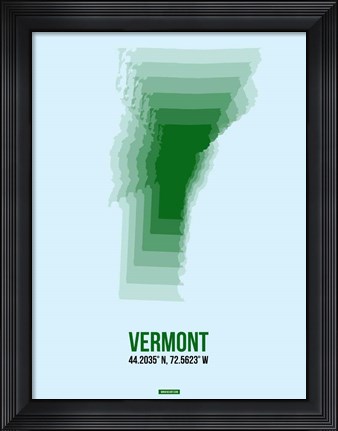 Framed Vermont Radiant Map 2 Print
