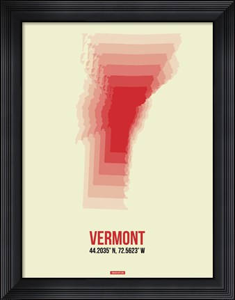 Framed Vermont Radiant Map 3 Print
