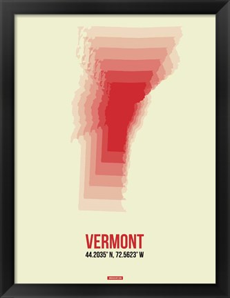 Framed Vermont Radiant Map 3 Print