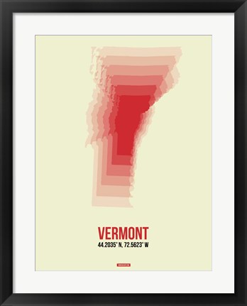 Framed Vermont Radiant Map 3 Print