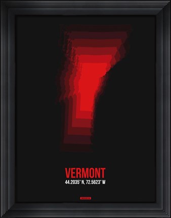 Framed Vermont Radiant Map 4 Print