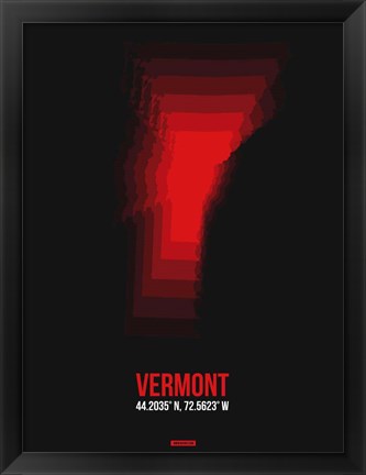 Framed Vermont Radiant Map 4 Print