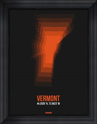 Framed Vermont Radiant Map 5 Print