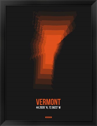 Framed Vermont Radiant Map 5 Print